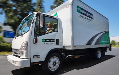 Employees loading an Enterprise Rental Truck